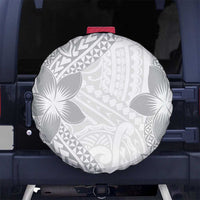 Lotu Tamaiti White Sunday Spare Tire Cover Pacific Plumeria Flowers - White Version