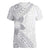 Lotu Tamaiti White Sunday Women V-Neck T-Shirt Pacific Plumeria Flowers - White Version