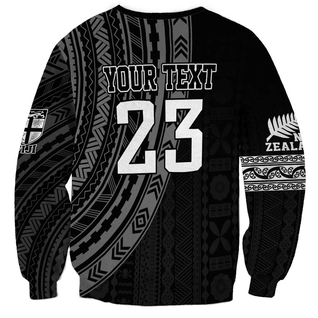 Custom Fiji New Zealand Rugby Sweatshirt Make History Together
