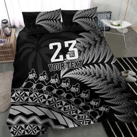 Custom Fiji New Zealand Rugby Bedding Set Cibi Dance with Black Fern