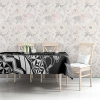 Custom Fiji New Zealand Rugby Tablecloth Cibi Dance with Black Fern