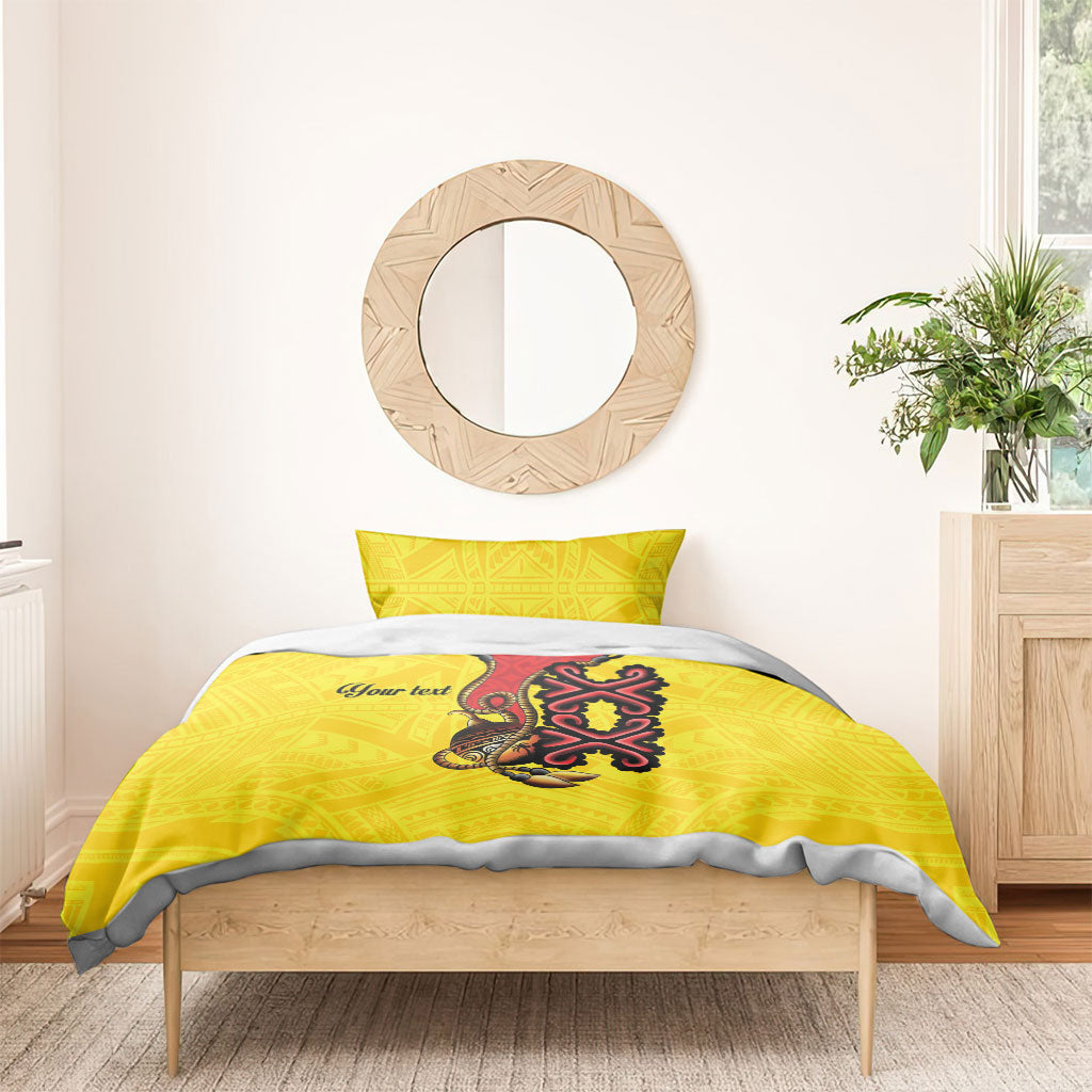 Personalised Papua New Guinea Oro Necklace Bedding Set Gold Melanesia Traditional Pattern