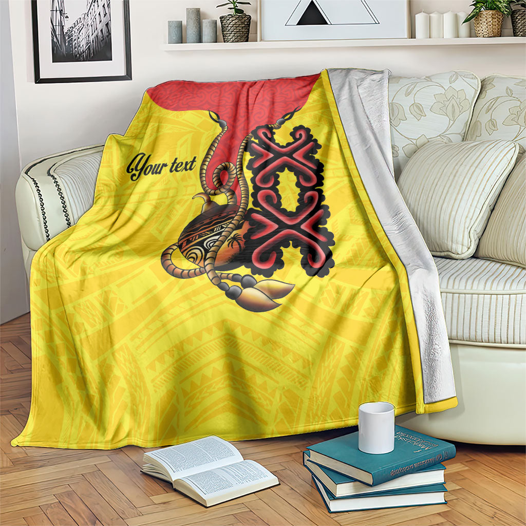 Personalised Papua New Guinea Oro Necklace Blanket Gold Melanesia Traditional Pattern