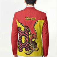 Personalised Papua New Guinea Oro Necklace Blazer Gold Melanesia Traditional Pattern