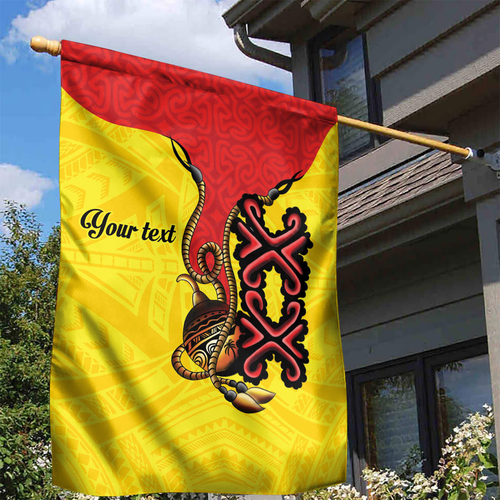 Personalised Papua New Guinea Oro Necklace Garden Flag Gold Melanesia Traditional Pattern