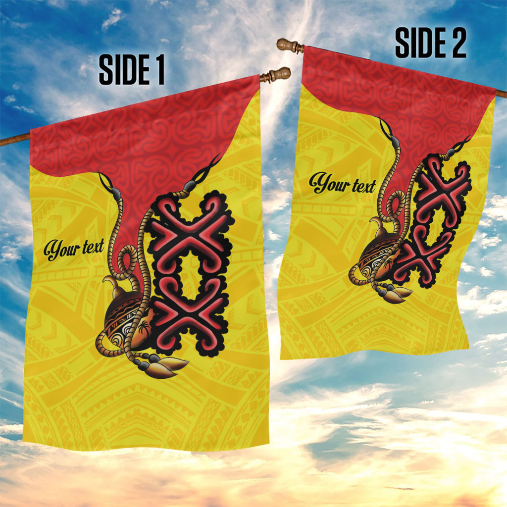 Personalised Papua New Guinea Oro Necklace Garden Flag Gold Melanesia Traditional Pattern