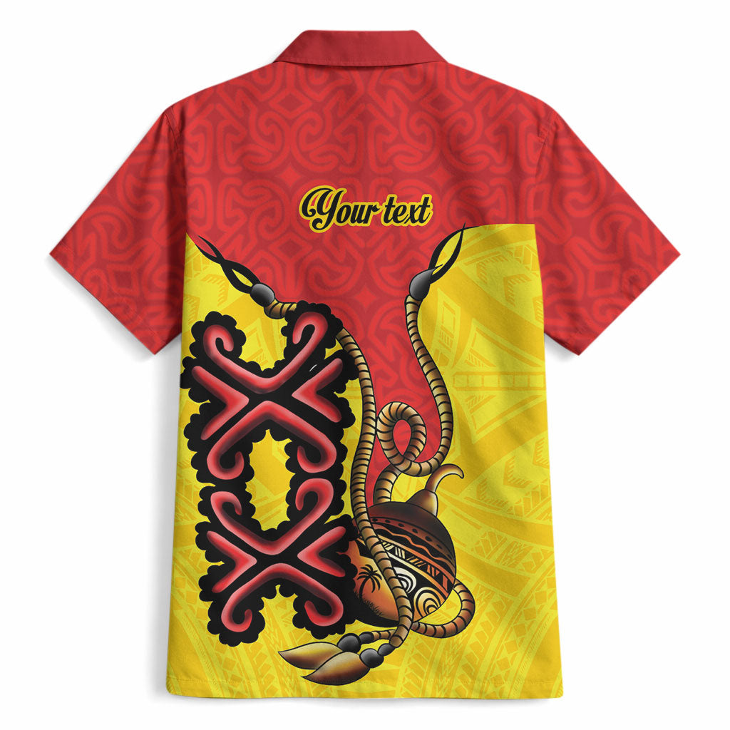 Personalised Papua New Guinea Oro Necklace Hawaiian Shirt Gold Melanesia Traditional Pattern