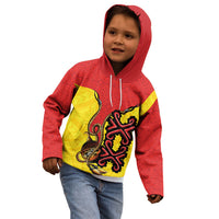 Personalised Papua New Guinea Oro Necklace Kid Hoodie Gold Melanesia Traditional Pattern
