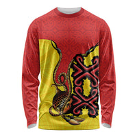 Personalised Papua New Guinea Oro Necklace Long Sleeve Shirt Gold Melanesia Traditional Pattern