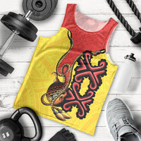 Personalised Papua New Guinea Oro Necklace Men Tank Top Gold Melanesia Traditional Pattern