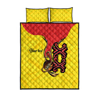 Personalised Papua New Guinea Oro Necklace Quilt Bed Set Gold Melanesia Traditional Pattern