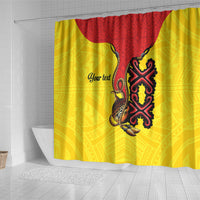 Personalised Papua New Guinea Oro Necklace Shower Curtain Gold Melanesia Traditional Pattern