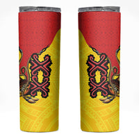 Personalised Papua New Guinea Oro Necklace Skinny Tumbler Gold Melanesia Traditional Pattern