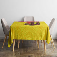 Personalised Papua New Guinea Oro Necklace Tablecloth Gold Melanesia Traditional Pattern