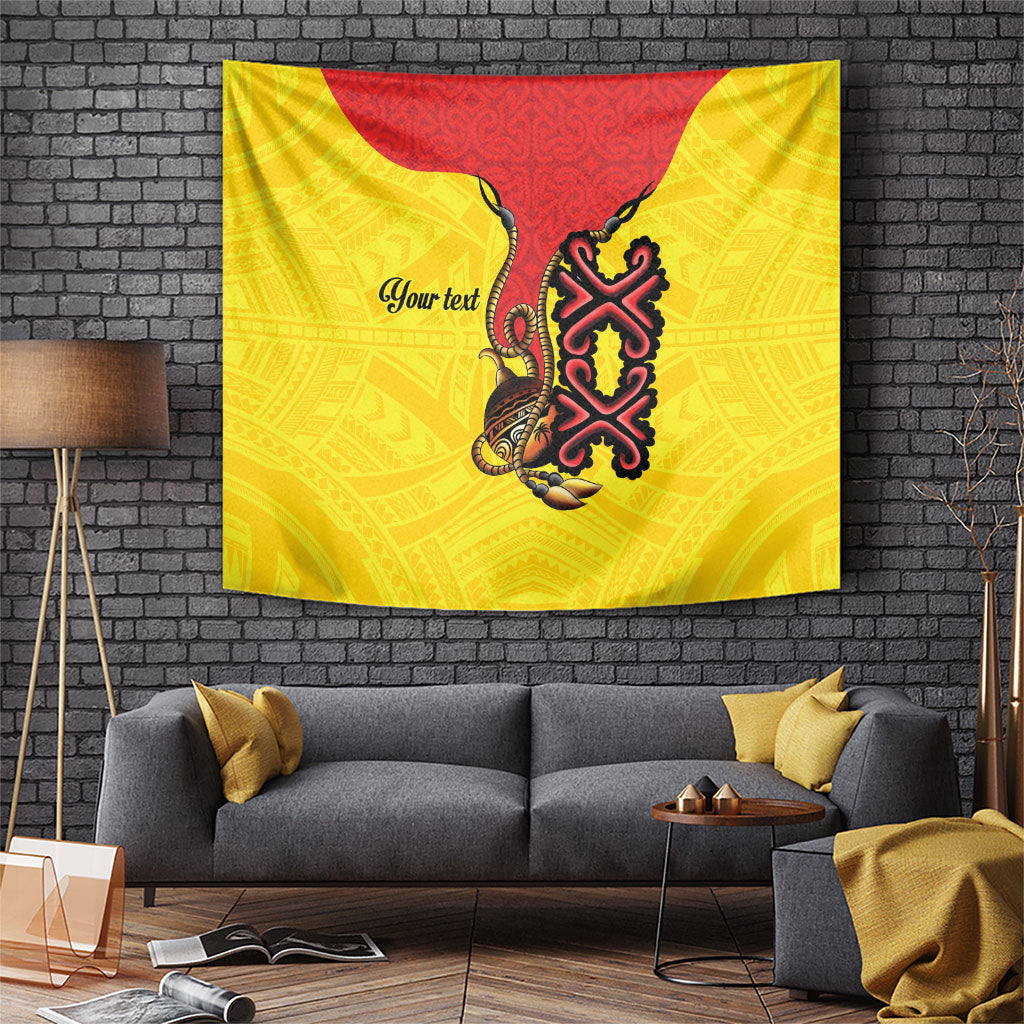 Personalised Papua New Guinea Oro Necklace Tapestry Gold Melanesia Traditional Pattern