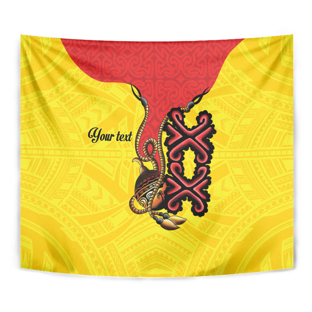 Personalised Papua New Guinea Oro Necklace Tapestry Gold Melanesia Traditional Pattern