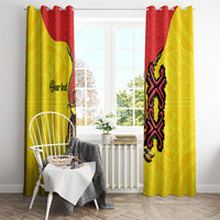 Personalised Papua New Guinea Oro Necklace Window Curtain Gold Melanesia Traditional Pattern