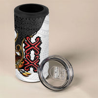 Personalised Papua New Guinea Oro Necklace 4 in 1 Can Cooler Tumbler Black Melanesia Traditional Pattern