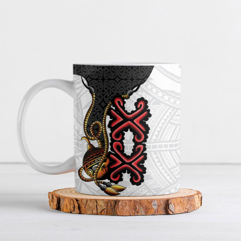 Personalised Papua New Guinea Oro Necklace Ceramic Mug Black Melanesia Traditional Pattern