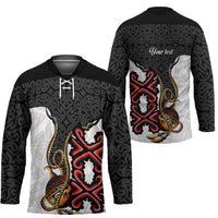 Personalised Papua New Guinea Oro Necklace Hockey Jersey Black Melanesia Traditional Pattern