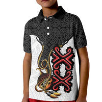 Personalised Papua New Guinea Oro Necklace Kid Polo Shirt Black Melanesia Traditional Pattern