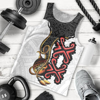 Personalised Papua New Guinea Oro Necklace Men Tank Top Black Melanesia Traditional Pattern