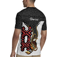 Personalised Papua New Guinea Oro Necklace Rugby Jersey Black Melanesia Traditional Pattern