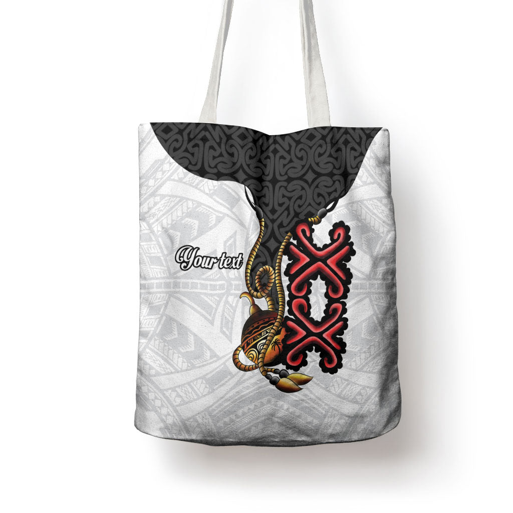 Personalised Papua New Guinea Oro Necklace Tote Bag Black Melanesia Traditional Pattern
