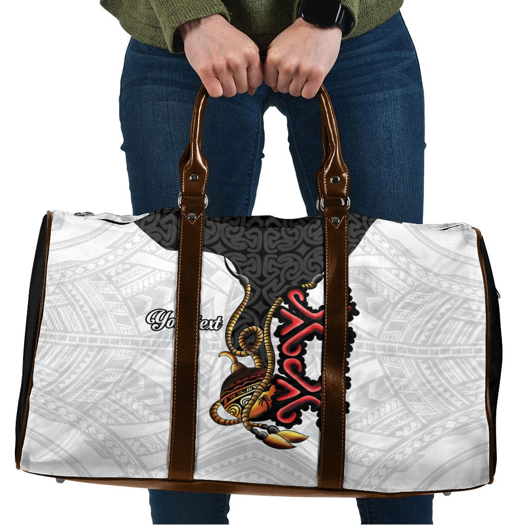 Personalised Papua New Guinea Oro Necklace Travel Bag Black Melanesia Traditional Pattern