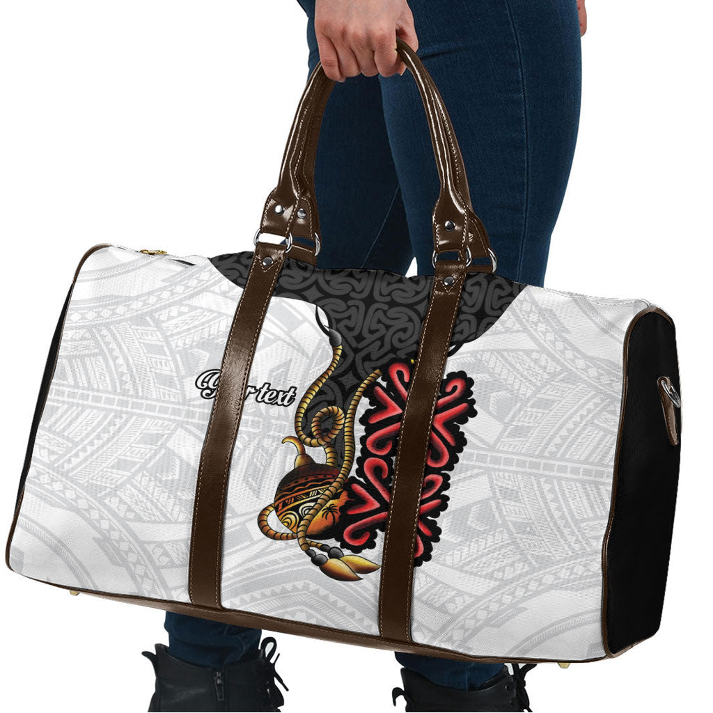Personalised Papua New Guinea Oro Necklace Travel Bag Black Melanesia Traditional Pattern