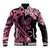 Polynesian Floral Butterfly Baseball Jacket Breast Cancer Pink Ribbon LT9 Unisex Pink - Polynesian Pride