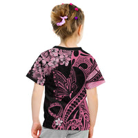 Polynesian Floral Butterfly Kid T Shirt Breast Cancer Pink Ribbon LT9 - Polynesian Pride