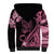 Polynesian Floral Butterfly Sherpa Hoodie Breast Cancer Pink Ribbon LT9 - Polynesian Pride