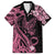 Personalised Polynesian Floral Butterfly Family Matching Summer Maxi Dress and Hawaiian Shirt Breast Cancer Pink Ribbon LT9 Dad's Shirt - Short Sleeve Pink - Polynesian Pride
