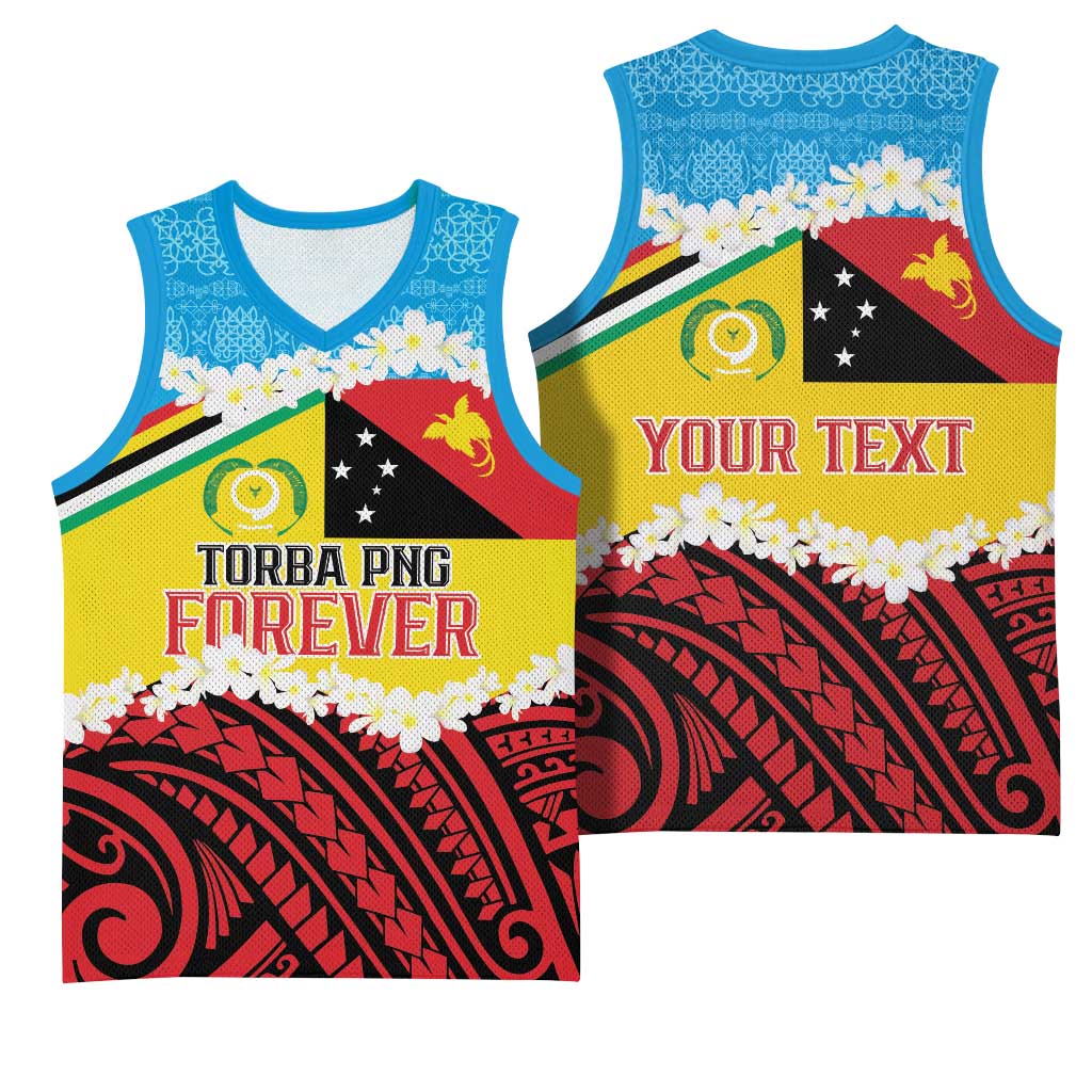 Personalised Torba PNG Forever Basketball Jersey Polynesian Sand Art - Polynesian Pride