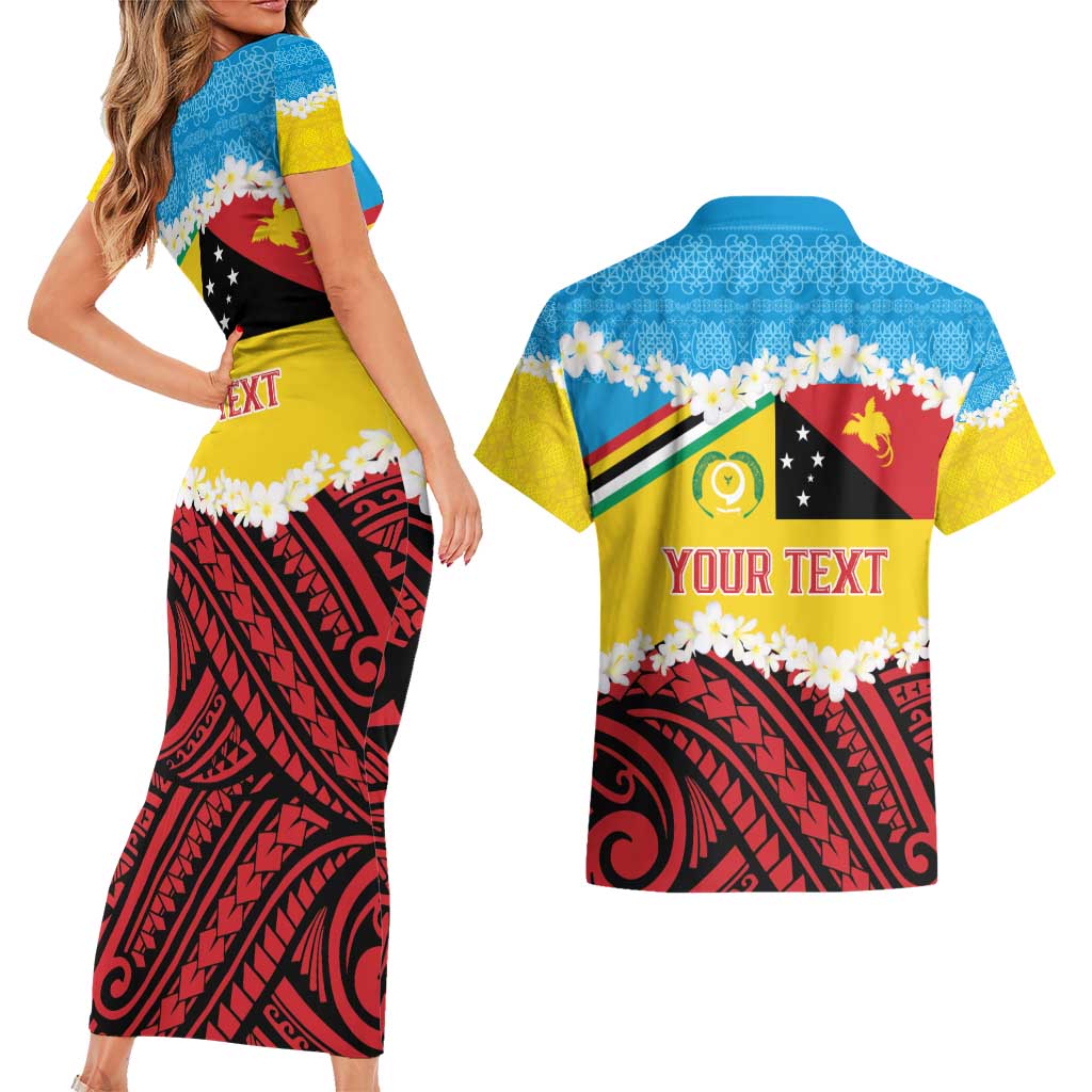 Personalised Torba PNG Forever Couples Matching Short Sleeve Bodycon Dress and Hawaiian Shirt Polynesian Sand Art - Polynesian Pride