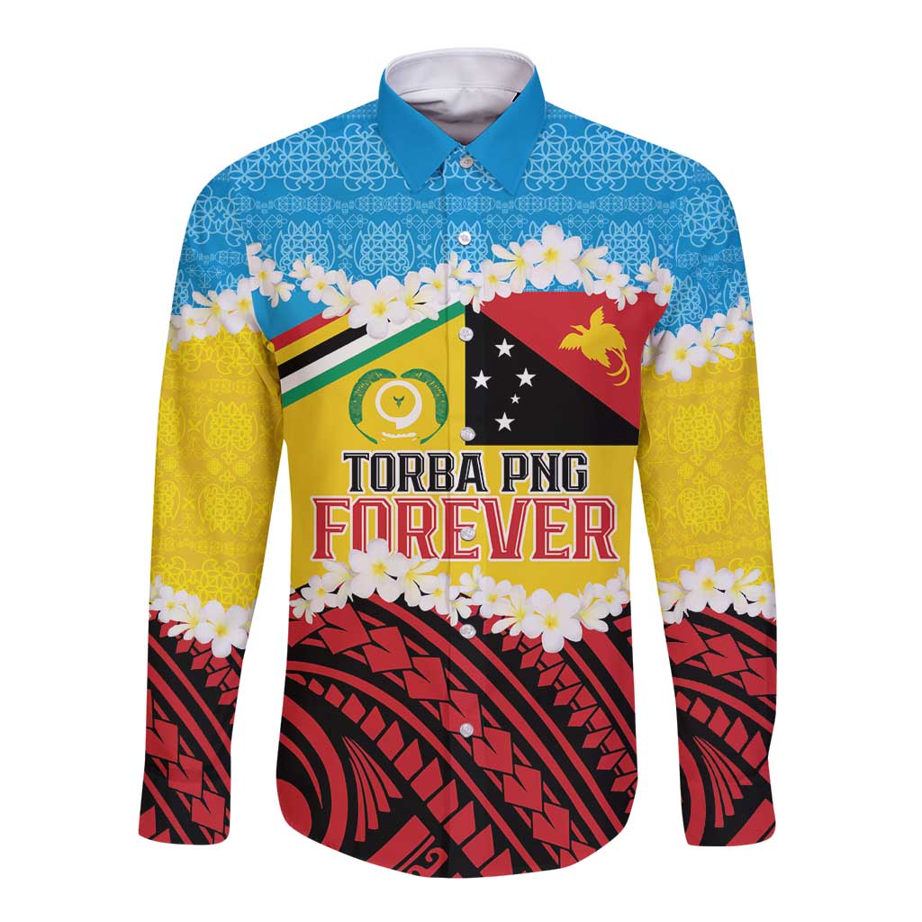 Personalised Torba PNG Forever Long Sleeve Button Shirt Polynesian Sand Art - Polynesian Pride