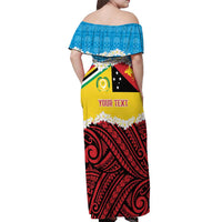 Personalised Torba PNG Forever Off Shoulder Maxi Dress Polynesian Sand Art - Polynesian Pride