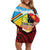 Personalised Torba PNG Forever Off Shoulder Short Dress Polynesian Sand Art - Polynesian Pride