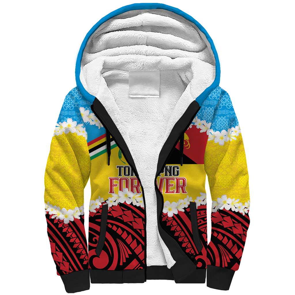 Personalised Torba PNG Forever Sherpa Hoodie Polynesian Sand Art - Polynesian Pride