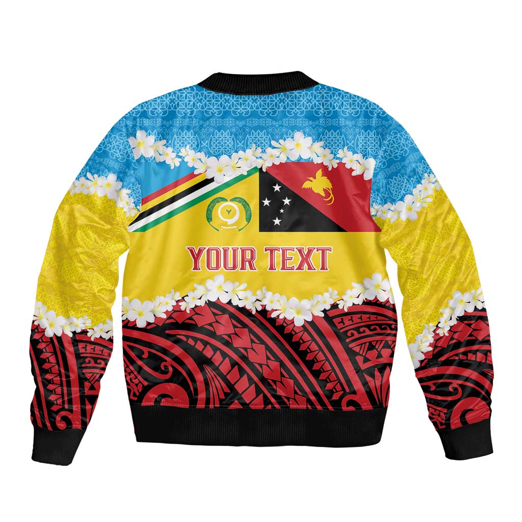 Personalised Torba PNG Forever Sleeve Zip Bomber Jacket Polynesian Sand Art - Polynesian Pride