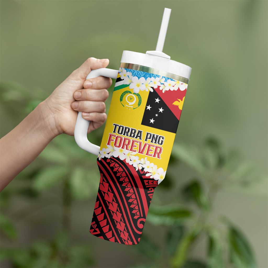 Personalised Torba PNG Forever Tumbler With Handle Polynesian Sand Art - Polynesian Pride