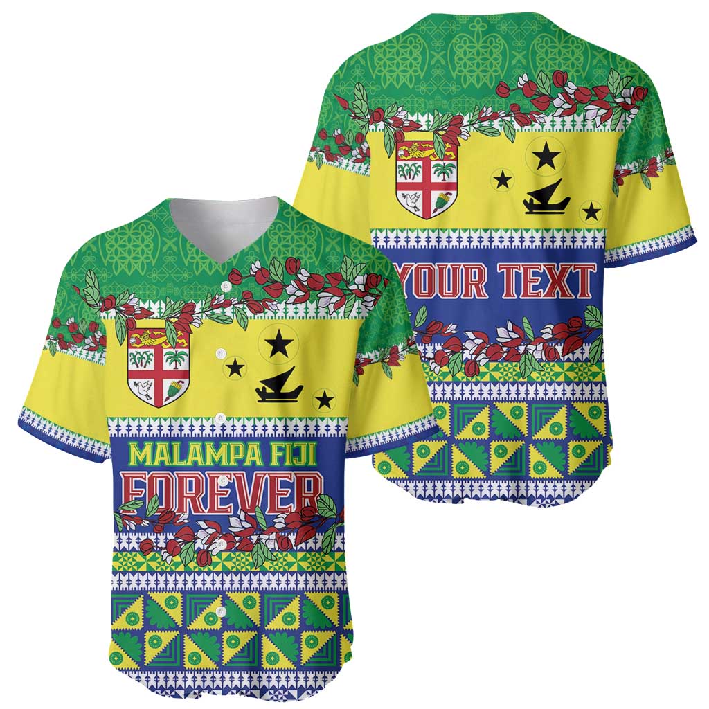 Personalised Malampa Fiji Forever Baseball Jersey Tagimoucia Polynesian Sand Drawing - Polynesian Pride