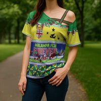 Personalised Malampa Fiji Forever Cross Shoulder Shirt Tagimoucia Polynesian Sand Drawing - Polynesian Pride