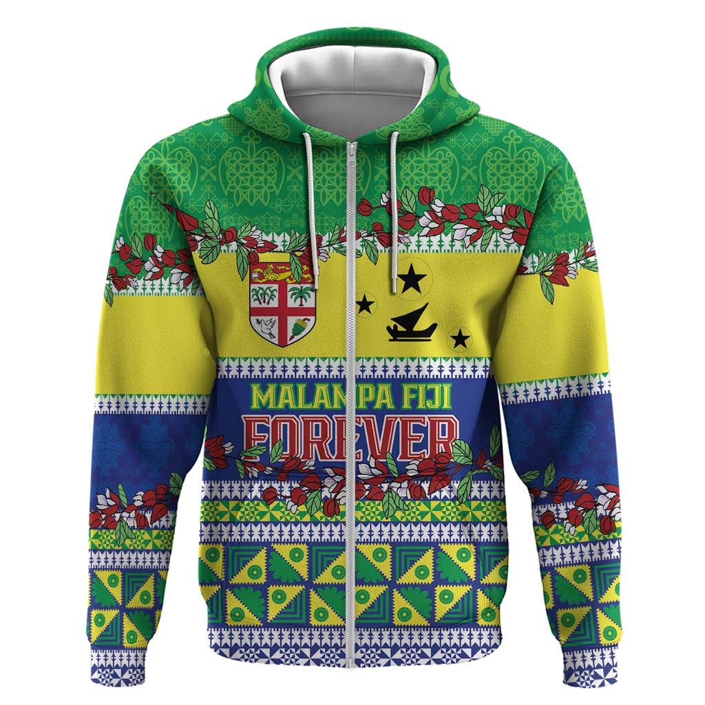 Personalised Malampa Fiji Forever Hoodie Tagimoucia Polynesian Sand Drawing - Polynesian Pride