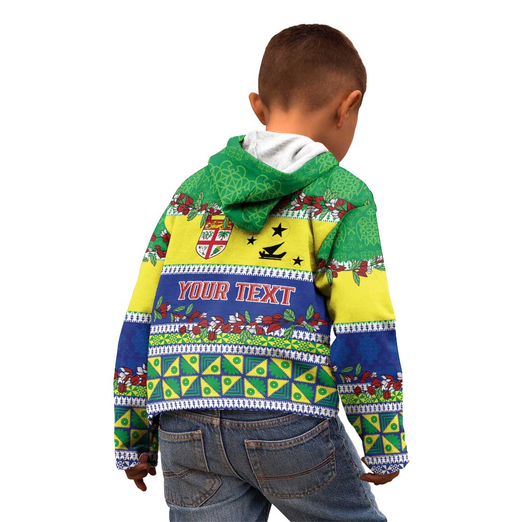 Personalised Malampa Fiji Forever Kid Hoodie Tagimoucia Polynesian Sand Drawing - Polynesian Pride