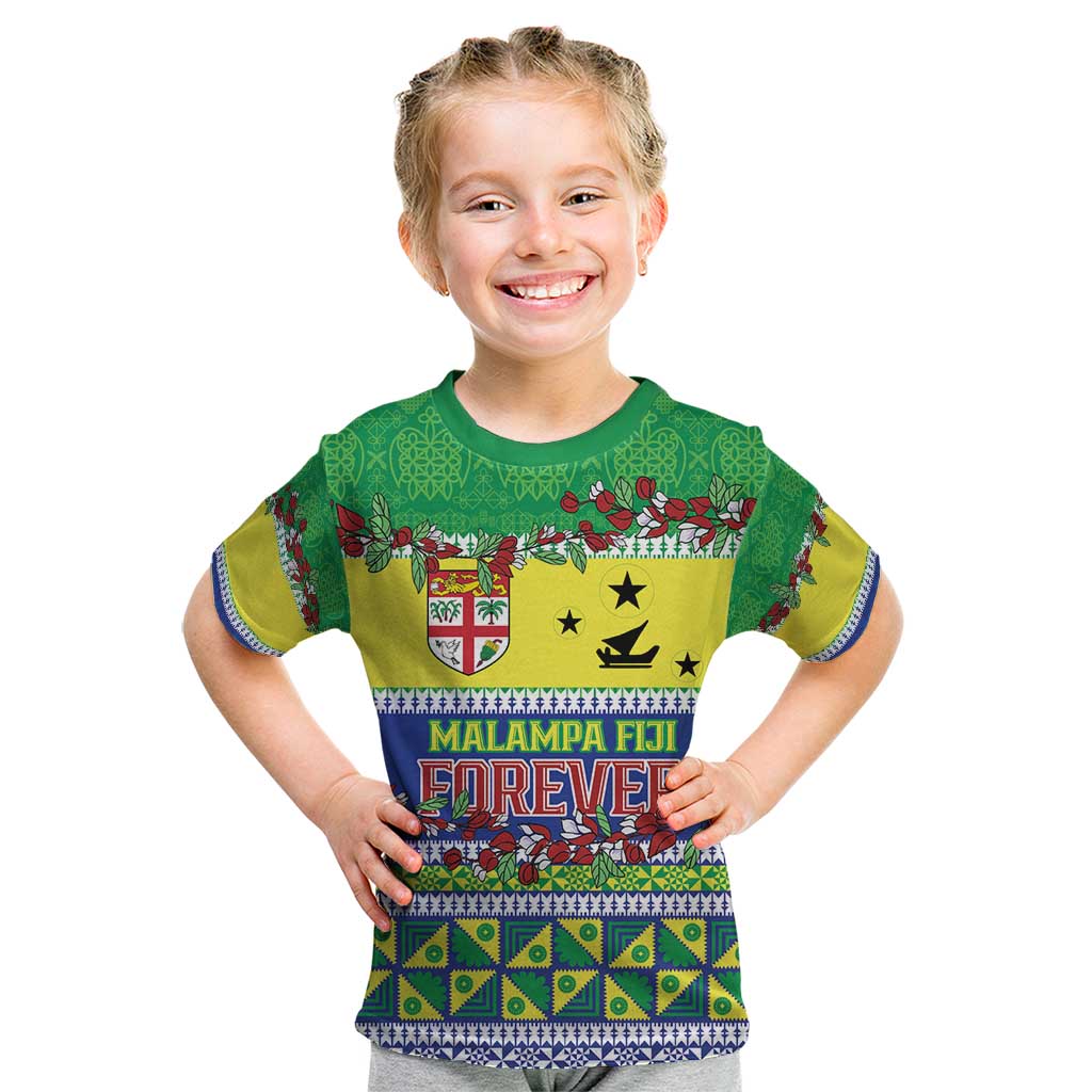Personalised Malampa Fiji Forever Kid T Shirt Tagimoucia Polynesian Sand Drawing - Polynesian Pride