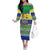 Personalised Malampa Fiji Forever Off The Shoulder Long Sleeve Dress Tagimoucia Polynesian Sand Drawing - Polynesian Pride