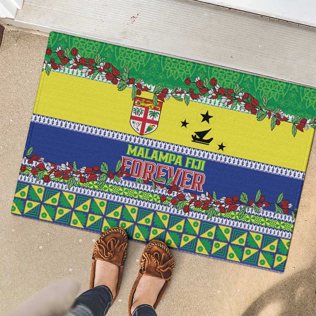 Malampa Fiji Forever Rubber Doormat Tagimoucia Polynesian Sand Drawing - Polynesian Pride