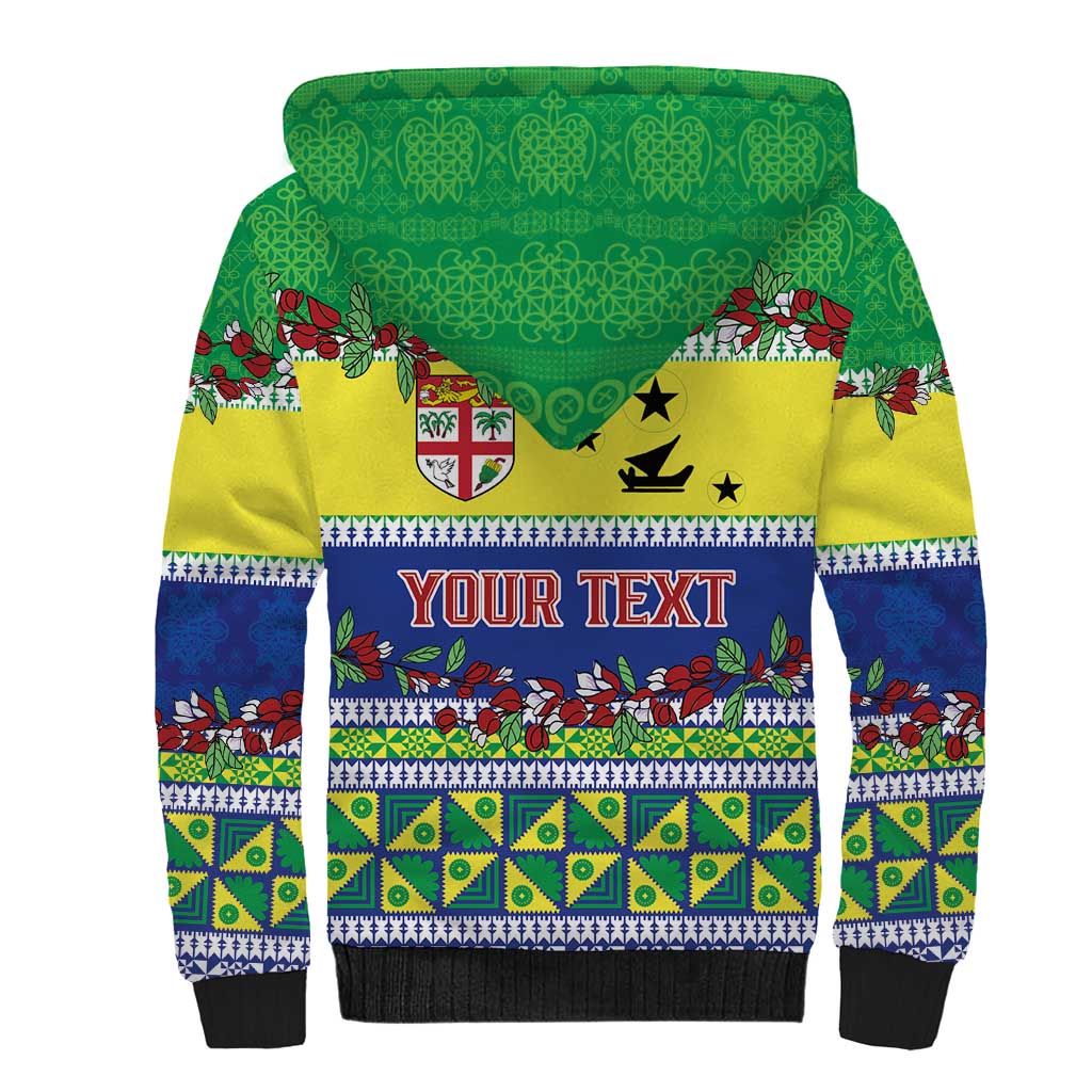 Personalised Malampa Fiji Forever Sherpa Hoodie Tagimoucia Polynesian Sand Drawing - Polynesian Pride